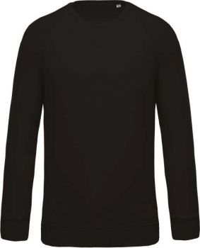 MEN'S ORGANIC COTTON CREW NECK RAGLAN SLEEVE SWEATSHIRT Black L