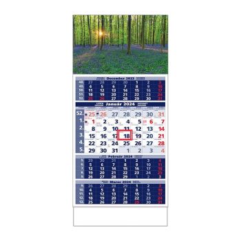Plánovací kalendár ŠTANDARD 4M modrý 2024  Obrázok E