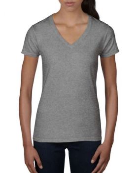 WOMEN'S LIGHTWEIGHT V-NECK TEE Heather Graphite S