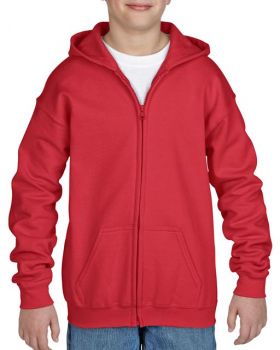 HEAVY BLEND™ YOUTH FULL ZIP HOODED SWEATSHIRT Red S