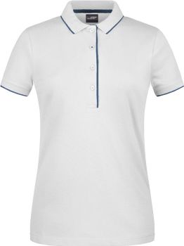 James & Nicholson | Dámské piqué polo s kontrastní légou white/navy XS