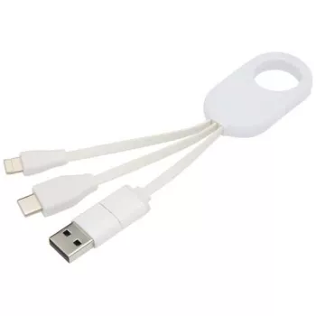Nabíjecí kabel 4 v 1 z recyklovaného plastu Troop bílá