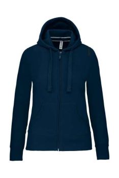 LADIES' FULL ZIP HOODED SWEATSHIRT Navy M