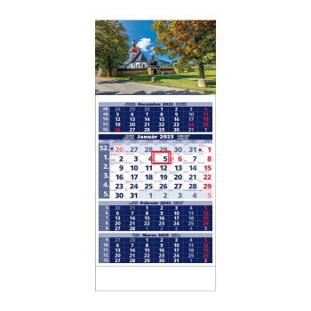 Plánovací kalendár ŠTANDARD 4M modrý 2023  Obrázok F