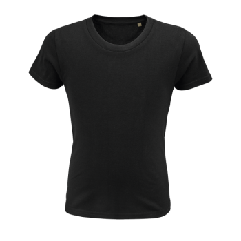 SOL'S PIONEER - KIDS’ ROUND-NECK FITTED JERSEY T-SHIRT Deep Black 12A