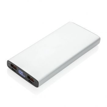 Hliníková 18W PD powerbanka 10 000 mAh strieborná