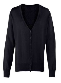 WOMEN'S BUTTON-THROUGH KNITTED CARDIGAN Black M