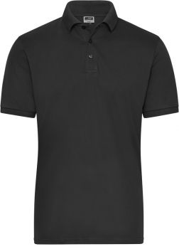 James & Nicholson | Pánské pracovní elast. polo z bio bavlny - Solid black M