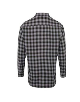 'MULLIGAN' CHECK - MEN'S LONG SLEEVE COTTON SHIRT Steel/Black M