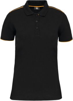 Kariban | Dámské pracovní piqué polo "Day-to-Day" black/yellow L