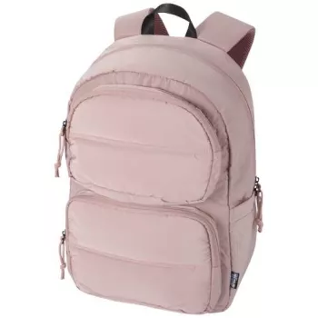 Puffer batoh na notebook velikosti 15,6″ z recyklovaného GRS, 18 l zaprášená růžová