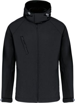 Kariban | Pánská 3-vrstvá softshellová bunda s kapucí black 4XL