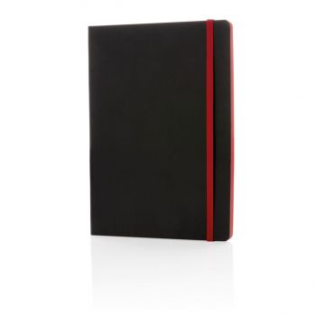 Zápisník s mäkkou väzbou a farebnými okrajmi červená