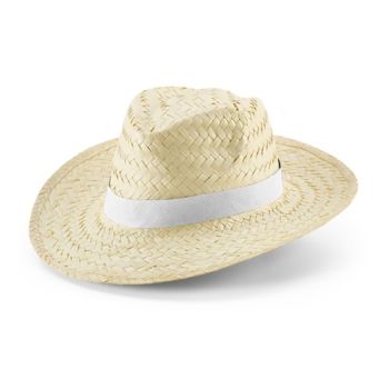 EDWARD POLI. Prírodný slamený klobúk Biela
