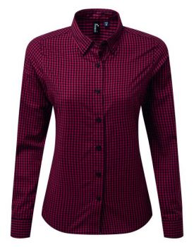 'MAXTON' CHECK WOMEN'S LONG SLEEVE SHIRT Black/Red S