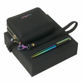 Set Neon Black (ballpoint pen & zip purse)