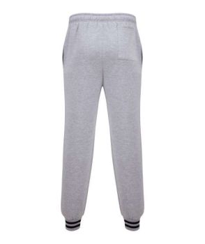JOGGERS WITH STRIPED CUFFS Heather Grey/Navy M