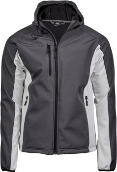 Tee Jays | Pánská 3-vrstvá softshellová bunda s kapucí dark grey/off white M