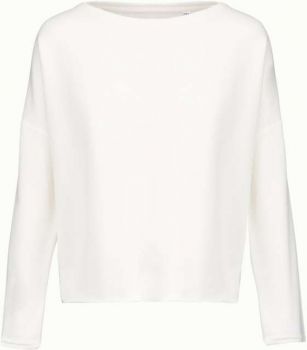 LADIES' OVERSIZED SWEATSHIRT Off White S/M