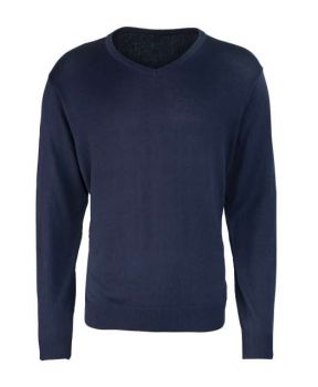 MEN'S KNITTED V-NECK SWEATER Navy L