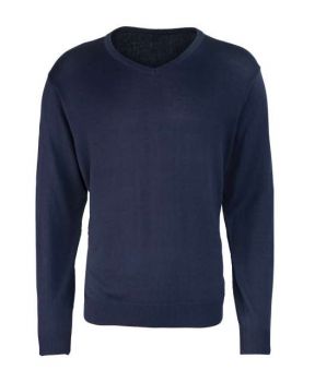 MEN'S KNITTED V-NECK SWEATER Navy M