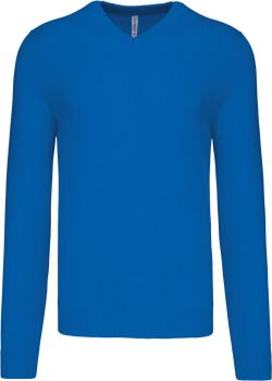 Kariban | Pánský svetr s výstřihem do V light royal blue M