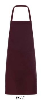 SOL'S GRAMERCY - LONG APRON WITH POCKET Burgundy U