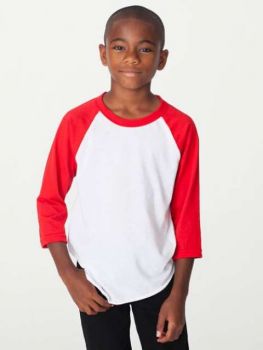 YOUTH 3/4 SLEEVE RAGLAN TEE White/Red 8