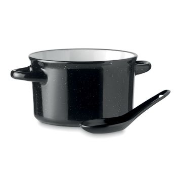 PIGA BOWL Keramická vintage miska 550 ml black