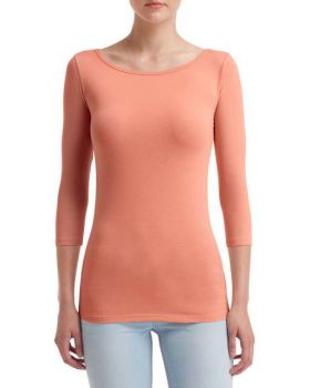 WOMEN'S STRETCH 3/4 SLEEVE TEE Terracotta XS