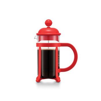 JAVA 350. Kanvica na kávu French press 350ml Červená