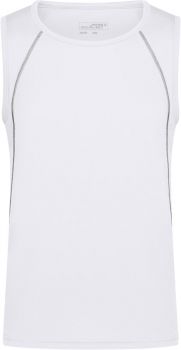 James & Nicholson | Pánské funkční tričko bez rukávů white/silver S