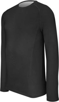 ADULTS' LONG-SLEEVED BASE LAYER SPORTS T-SHIRT Black L