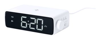 Fabirt alarm clock wireless charger white