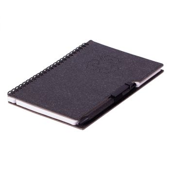 TELDE ekologický zápisník s linkovanými stranami a propiskou, černá