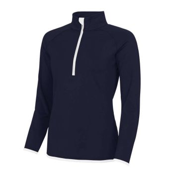 WOMEN'S COOL 1/2 ZIP SWEAT French Navy/Arctic White XL