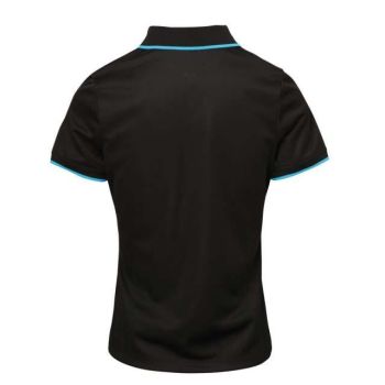 LADIES’ CONTRAST COOLCHECKER® POLO Black/Turquoise L