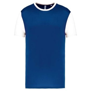 ADULTS' BICOLOUR SHORT-SLEEVED T-SHIRT Dark Royal Blue/White M