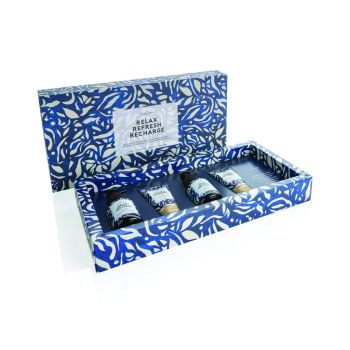 Darčeková krabička - Relax Refresh Recharge modrá, sivá
