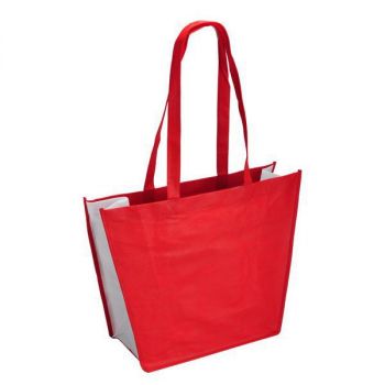 SHOPPING nákupní a plážová taška z netkané textilie,  červená