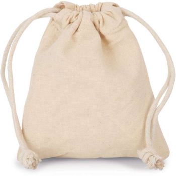 COTTON BAG WITH DRAWCORD CLOSURE - SMALL SIZE Natural U