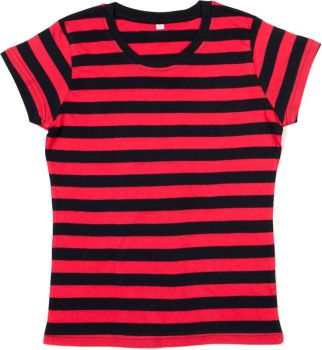 Mantis | Dámské pruhované tričko black/red L
