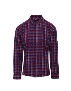 'SIDEHILL' CHECK - WOMEN'S LONG SLEEVE COTTON SHIRT Navy/Red XL