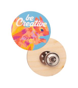 WooBadge odznak s magnetom na zákazku natural
