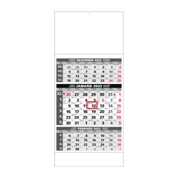 Plánovací kalendár ŠTANDARD 3M sivý 2023