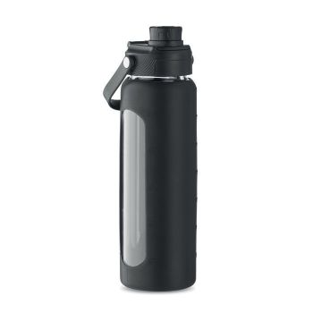 KEILA Glass bottle with sleeve 750 ml black