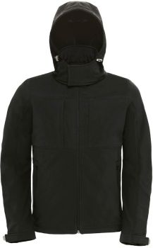 B&C | Pánská 3-vrstvá softshellová bunda s kapucí black S