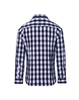 'MULLIGAN' CHECK - WOMEN'S LONG SLEEVE COTTON SHIRT White/Navy M