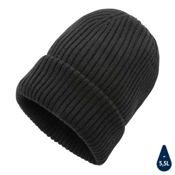 Dvojito pletená beanie čapica Impact z Polylana® AWARE™ čierna