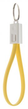 Pirten USB cable keyring žltá , white